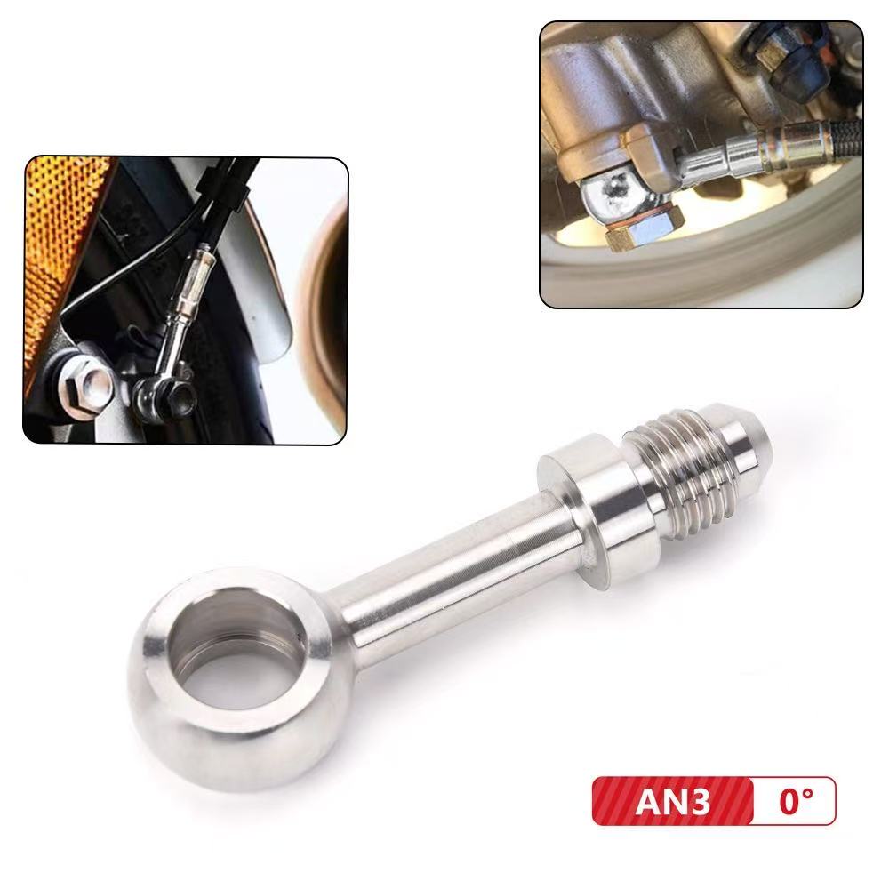 Braided Line - AN3 Motorrad-Bremsleitung Edelstahl Geflochtener Schlauch Banjo-Anschluss