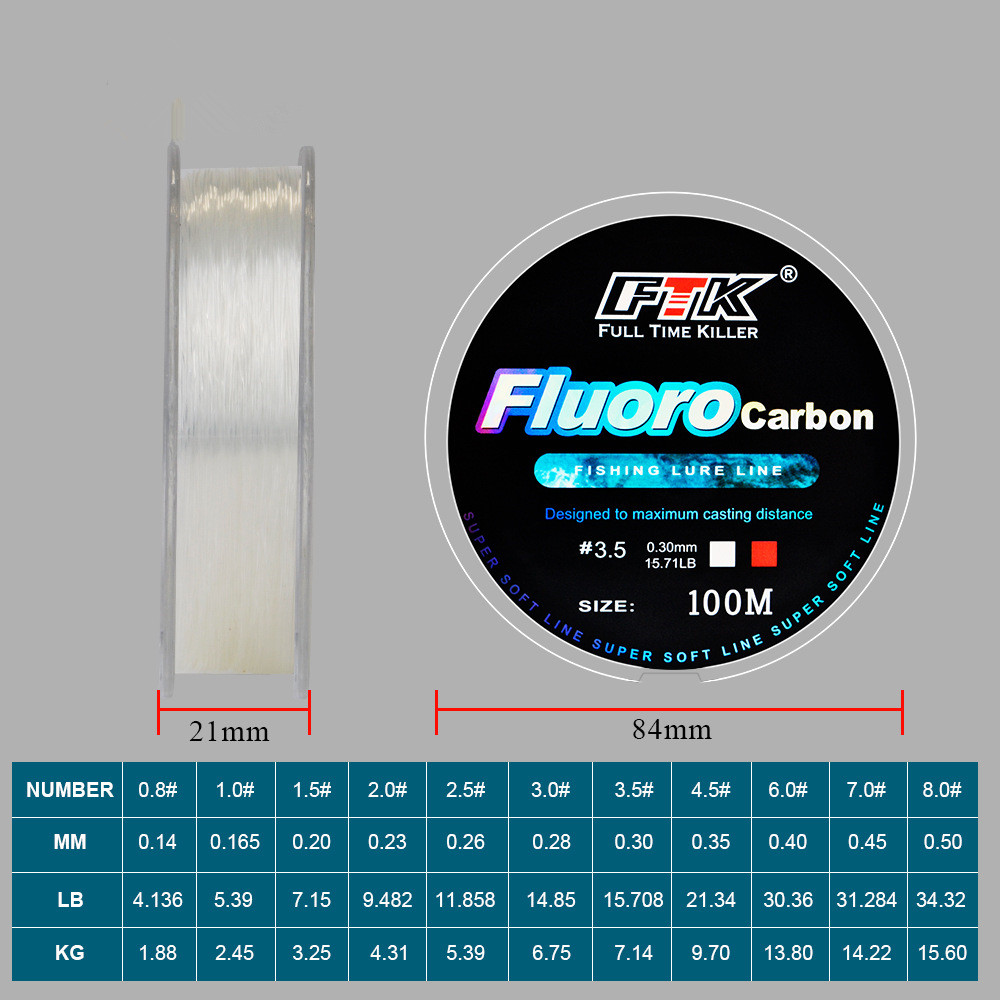100m Fluorocarbon-Köderschnur, – Fluorocarbon Line Bewertung und Preis